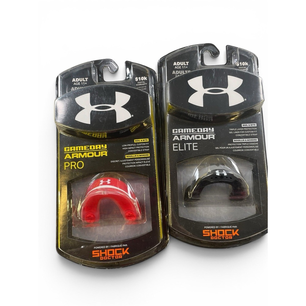 Set Of 2 Under Armour Gameday Armour Youth Mouthguards Red/Black